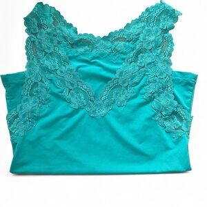 Turquoise lace cami top